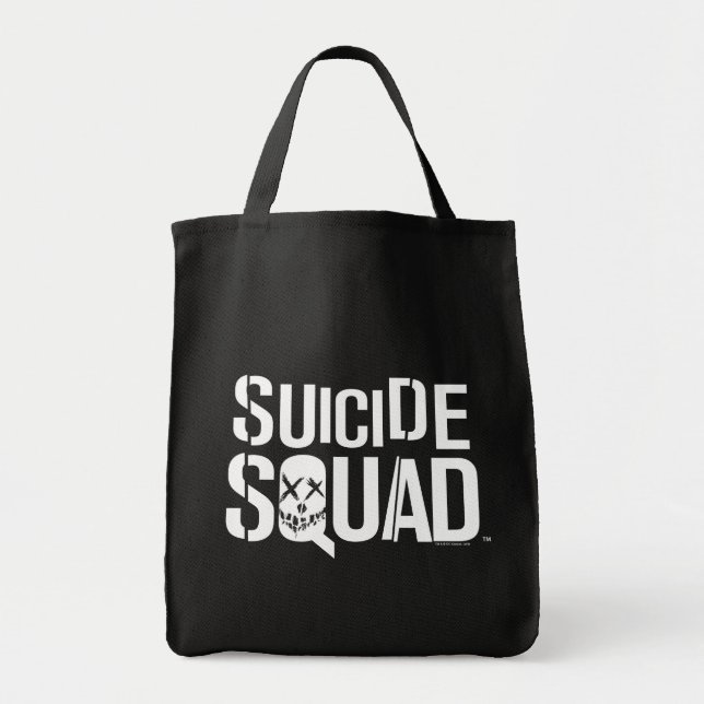 Bolsa Tote Esquadrão Suicida | Logotipo branco (Frente)