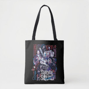 Bolsa Tote Esquadrão Suicida Task Force X Tipografia Fotog