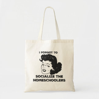 Bolsa Tote Esqueceu socializar a sacola de Homeschoolers