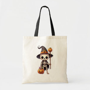 Bolsa Tote Esqueleto de Dia das Bruxas Bonito e Whimsso