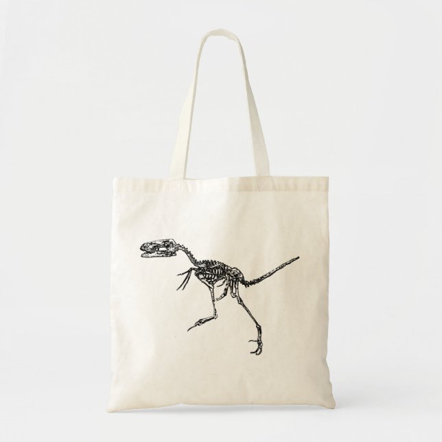 Bolsa Tote Esqueleto do Velociraptor (Frente)