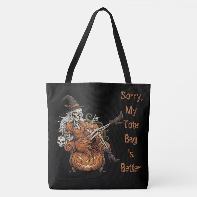 Bolsa Tote Esqueleto engraçado de Halloween (Frente)