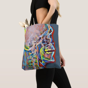 Bolsa Tote Esqueleto humano Abstrato do crânio Anatomia Arte