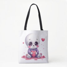 Esqueleto Kawaii Segurando Coração