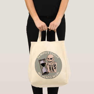 Bolsa Tote Esqueleto Tempus Fugit Memento Mori Relógio de Are