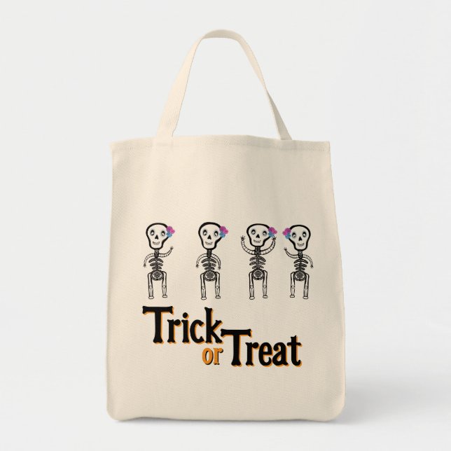 Bolsa Tote Esqueletos felizes do Vinil Sticker de Corte Perso (Frente)