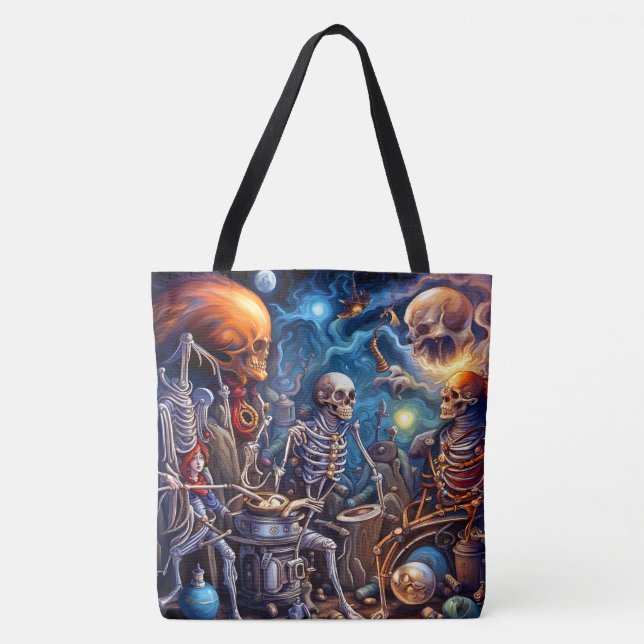 Bolsa Tote Esqueletos surreais II (Frente)