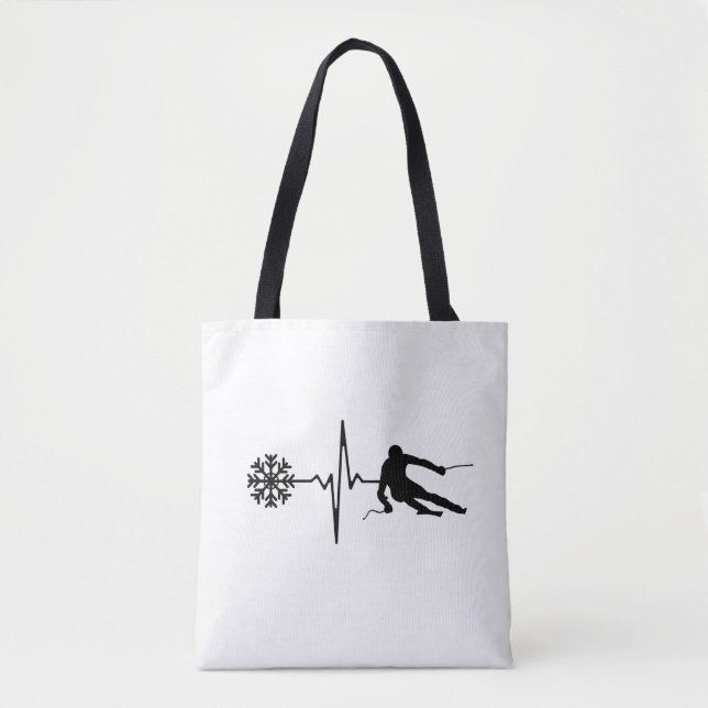 Bolsa Tote Esqui - Presente Skiing Heartbeat Skier (Frente)