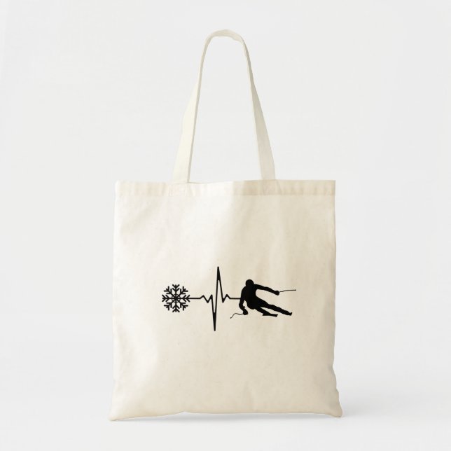 Bolsa Tote Esqui - Presente Skiing Heartbeat Skier (Frente)