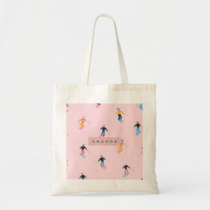 Bolsa Tote Esquiadores Pastel Retro Divertidos Personalizados