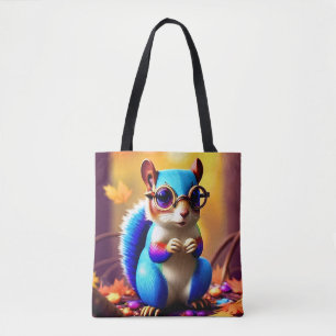 Bolsa Tote Esquilo Azul Cinto com Óculos