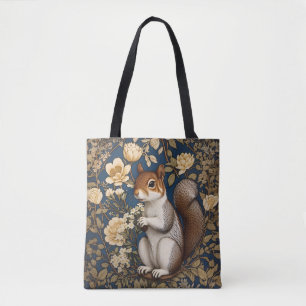 Bolsa Tote Esquilo com Flores de Acacia William Morris