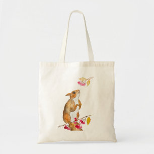 Bolsa Tote Esquilo de cor-de-água engraçado num galho com bag