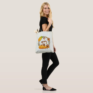 Bolsa Tote Esquilo na parede floral