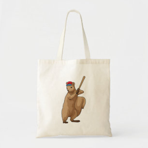 Bolsa Tote Esquilo no Baseball com bastão de beisebol