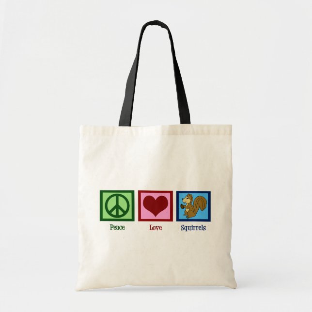 Bolsa Tote Esquilos de Paz e Amor (Frente)