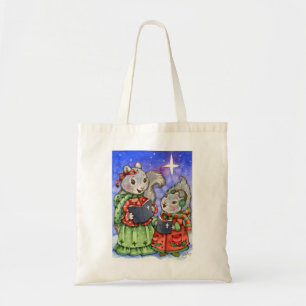 Bolsa Tote Esquilos do Natal de Caroling - sacola bonito