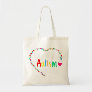 Bolsa Tote Esse coração colorido do autismo feito com peda