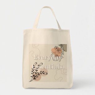 Bolsa Tote 'Essenciais Diários' Floral Minimalista de Compras