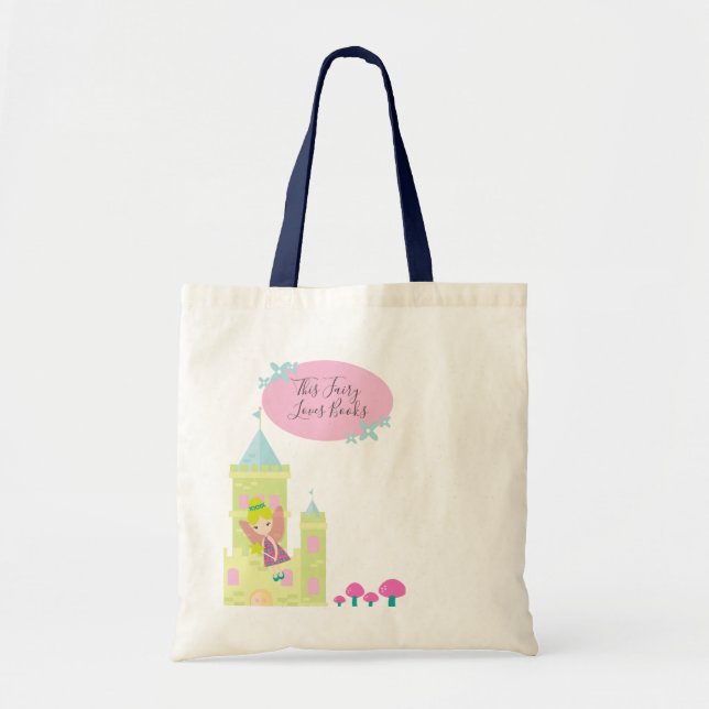Bolsa Tote Esta Biblioteca de Fadas Ama Livros (Frente)