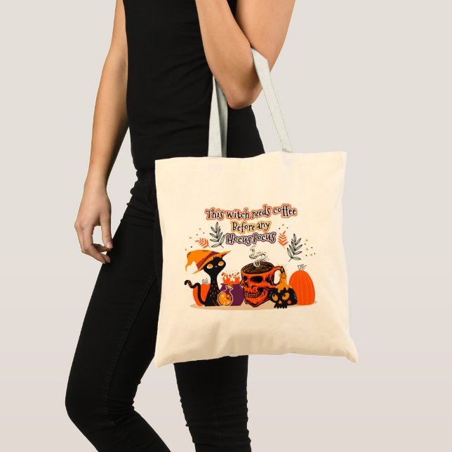 Bolsa Tote Esta Bruxa Precisa De Café Antes De Qualquer Poco  (Frente (produto))