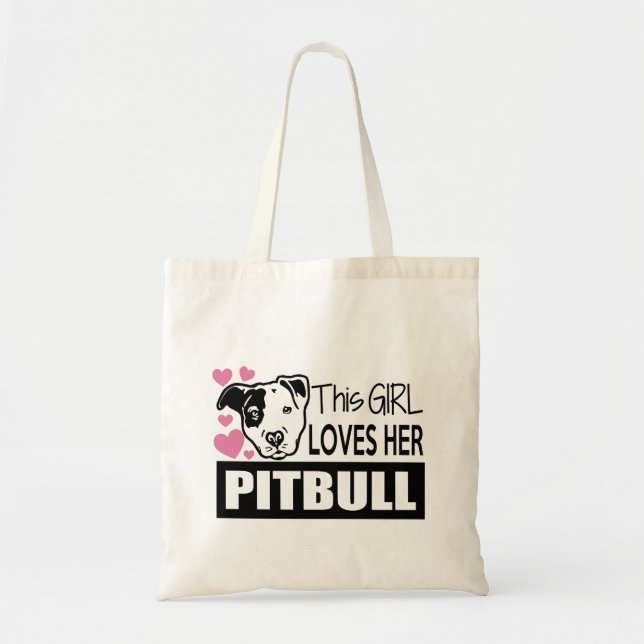 Bolsa Tote Esta menina ama seu Pitbull (Frente)