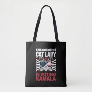 Bolsa Tote Esta Senhora dos Gatos sem Filhos está votando Kam
