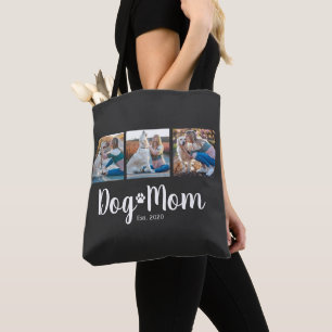 Bolsa Tote Estabelecida Mãe de Cachorro Script Preto 3 Fotos 