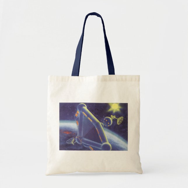 Bolsa Tote Estação Espacial Orbitando Ficção Científica Vinta (Frente)