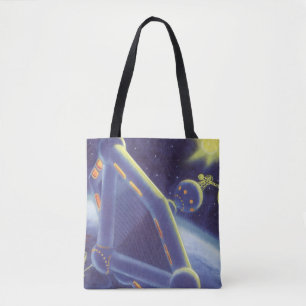 Bolsa Tote Estação Espacial Vintage Science Fiction Orbiting