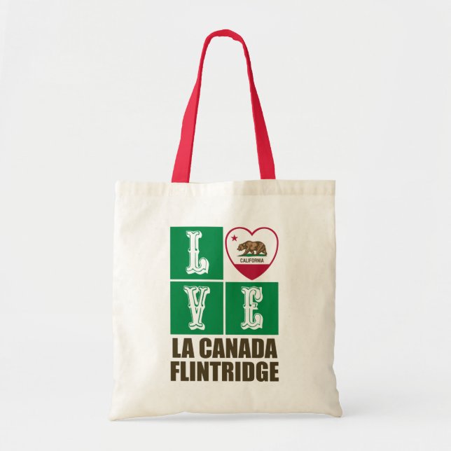 Bolsa Tote Estado da Califórnia Flag Heart La Canada Flintrid (Frente)