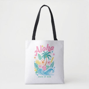 Bolsa Tote "Estado de Espírito Aloha" Divertido Boho Costeiro