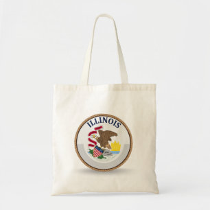 Bolsa Tote Estado de sacola do selo da bandeira de Illinois