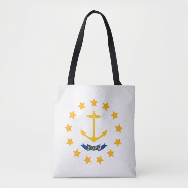 Bolsa Tote Estado legal Da Moda De Bandeira De Rhode Island (Frente)