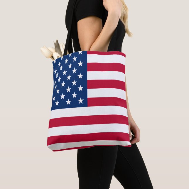Bolsa Tote Estados Unidos Bandeira Patriótica Americana Estre (Close Up)