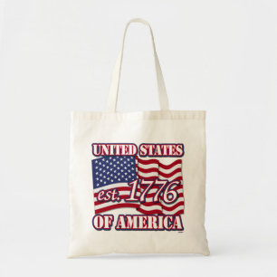 Bolsa Tote Estados Unidos da América est 1776 com USA Flag