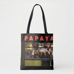 Bolsa Tote Estados Unidos, Nova York. Gray's Papaya: janela
