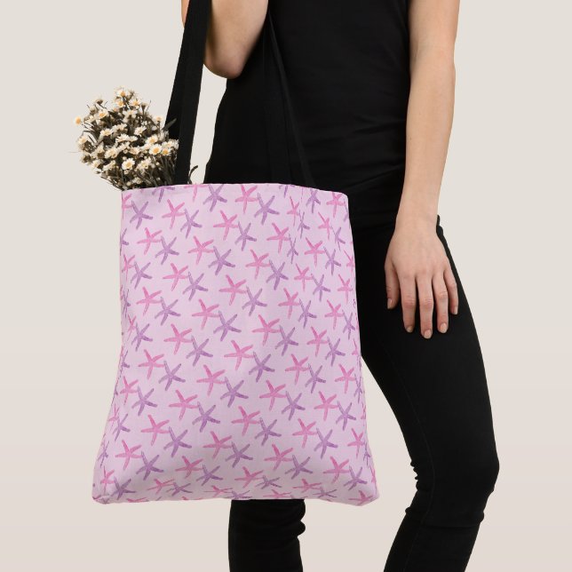 Bolsa Tote Estaleiro rosa e púrpura (Close Up)