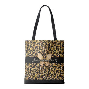 Bolsa Tote Estampa de Guepardo Borboleta