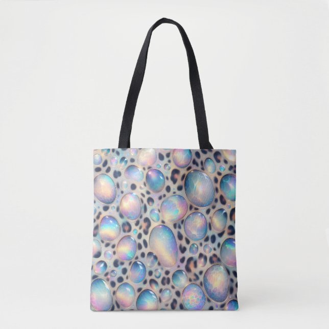 Bolsa Tote Estampa de Leopardo Girly Posh Opal (Frente)