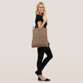 Bolsa Tote Estampa de leopardo laranja e marrom