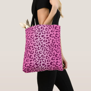 Bolsa Tote Estampa de leopardo rosa elegante