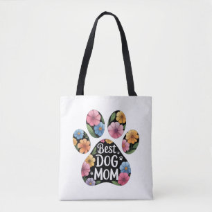 Bolsa Tote Estampa Floral Personalizada de Melhor Mãe de Cach