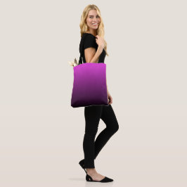 Bolsa Tote Estampa Ombre Gradiente de Roxo para Preto 