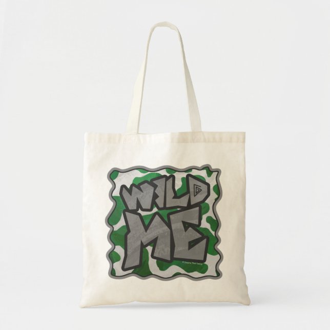 Bolsa Tote Estampa Selvagem Vaca Verde e Branco (Frente)