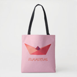 Bolsa Tote Estampa Total de Chapéu de Origami de V