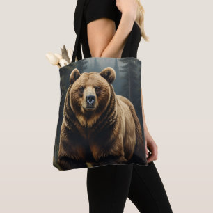 Bolsa Tote Estampa Total de Urso Pardo