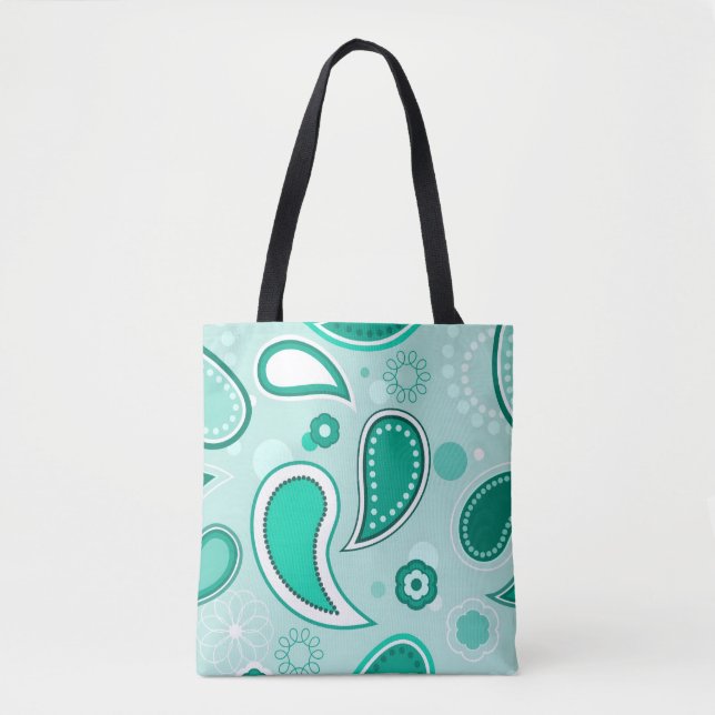 bolsa tote estampada de verde (Frente)