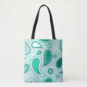 bolsa tote estampada de verde paisley