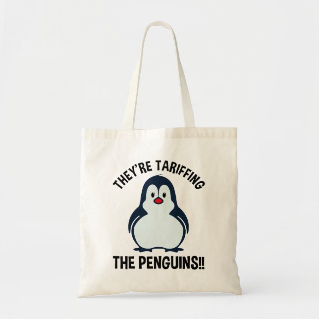 Bolsa Tote Estão a Tarifar os Pinguins! (Frente)
